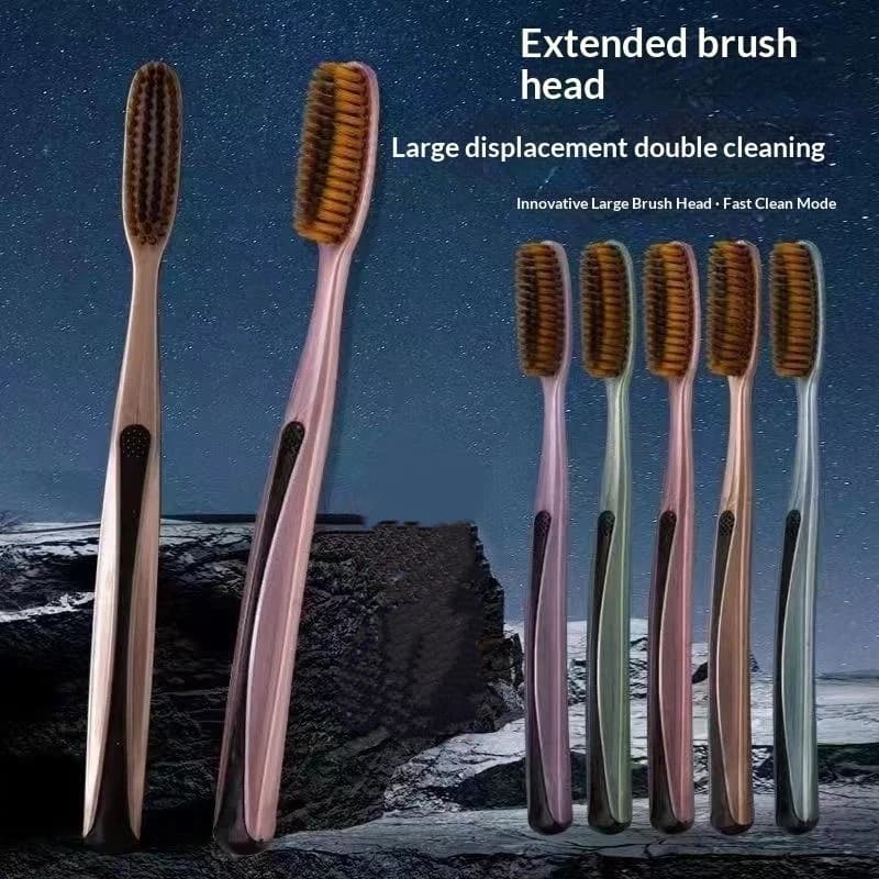 Soft Bristle Toothbrush with Extended Head and Anti-Slip Handle