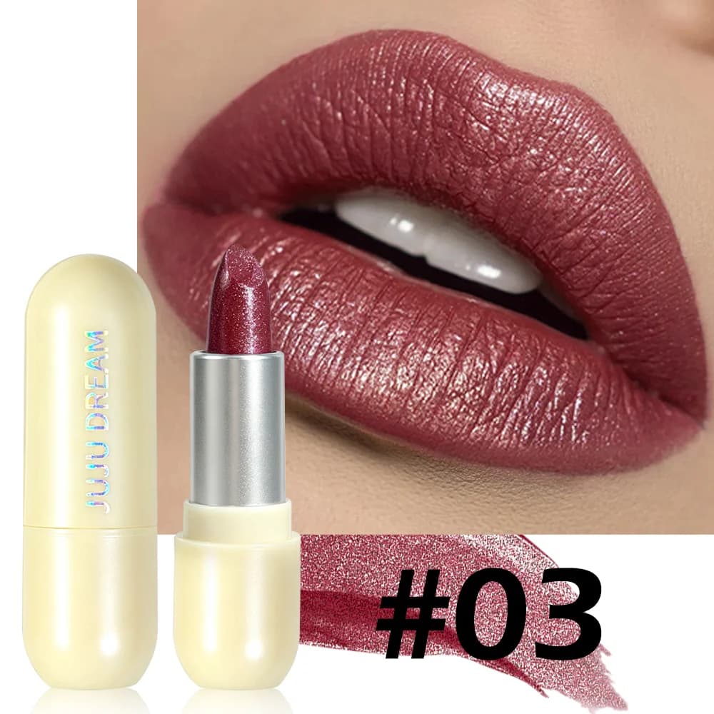 Metallic Burgundy Glitter Lipstick