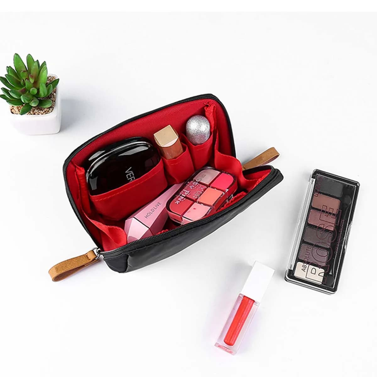 Toiletry Makeup Bag Simple Solid Color Cosmetic Bag for Women Pouch Toiletry Bag Waterproof Make Up Purses Case Hot Drop-shippin