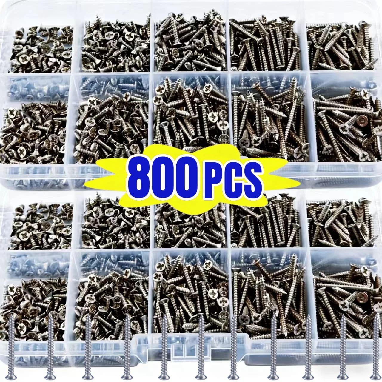 M2 Self-Tapping Screw Assortment Kit with Locking Nuts