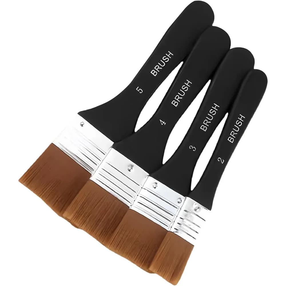 Flat Bright Paint Brushes with Wooden Handle