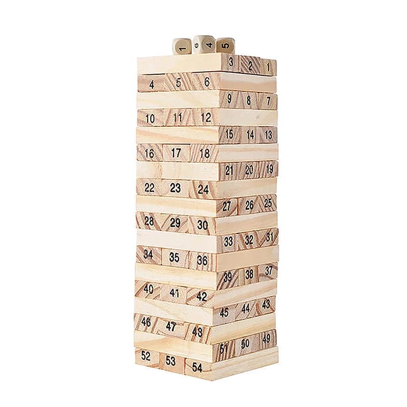Solid Wood Stacking Block Tower Game