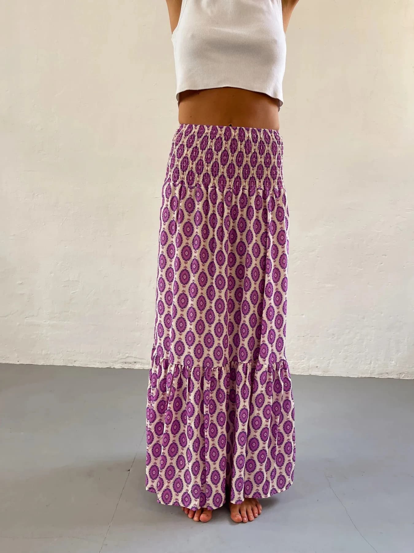 Women's Boho Floral Maxi Skirt