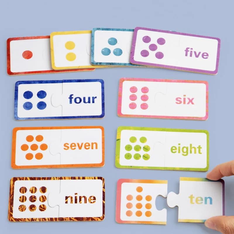 Wooden Number Matching Puzzle Blocks