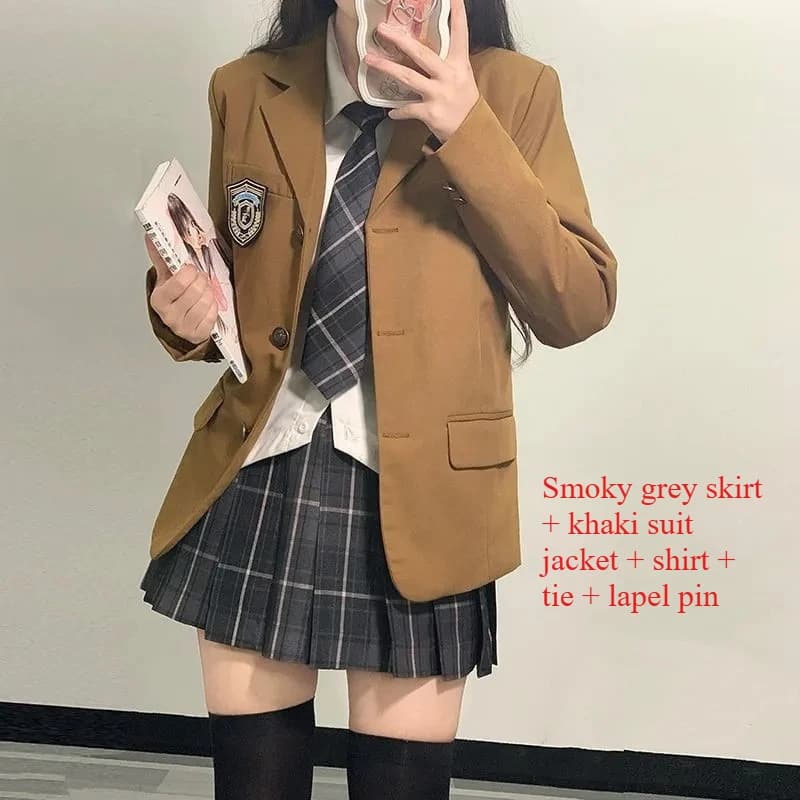 Female Student School Uniform Jacket Set