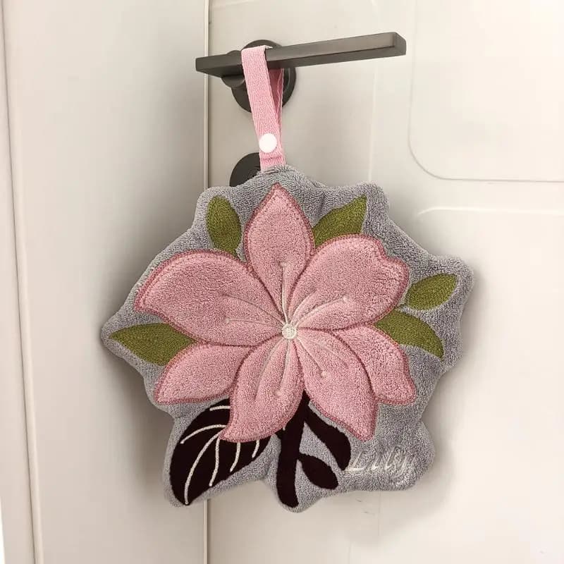 Microfiber Hand Towel with Floral Design