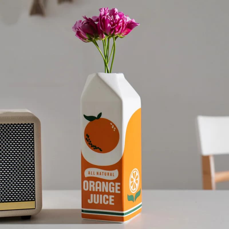 Ceramic Orange Fruit Vases