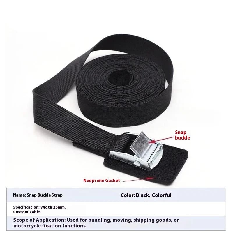 New 1M/2M/3M/4M/5M Black Buckle Tie-Down Belt Cargo Straps for Car Motorcycle Bike Metal Buckle Tow Rope Strong Ratchet Belt