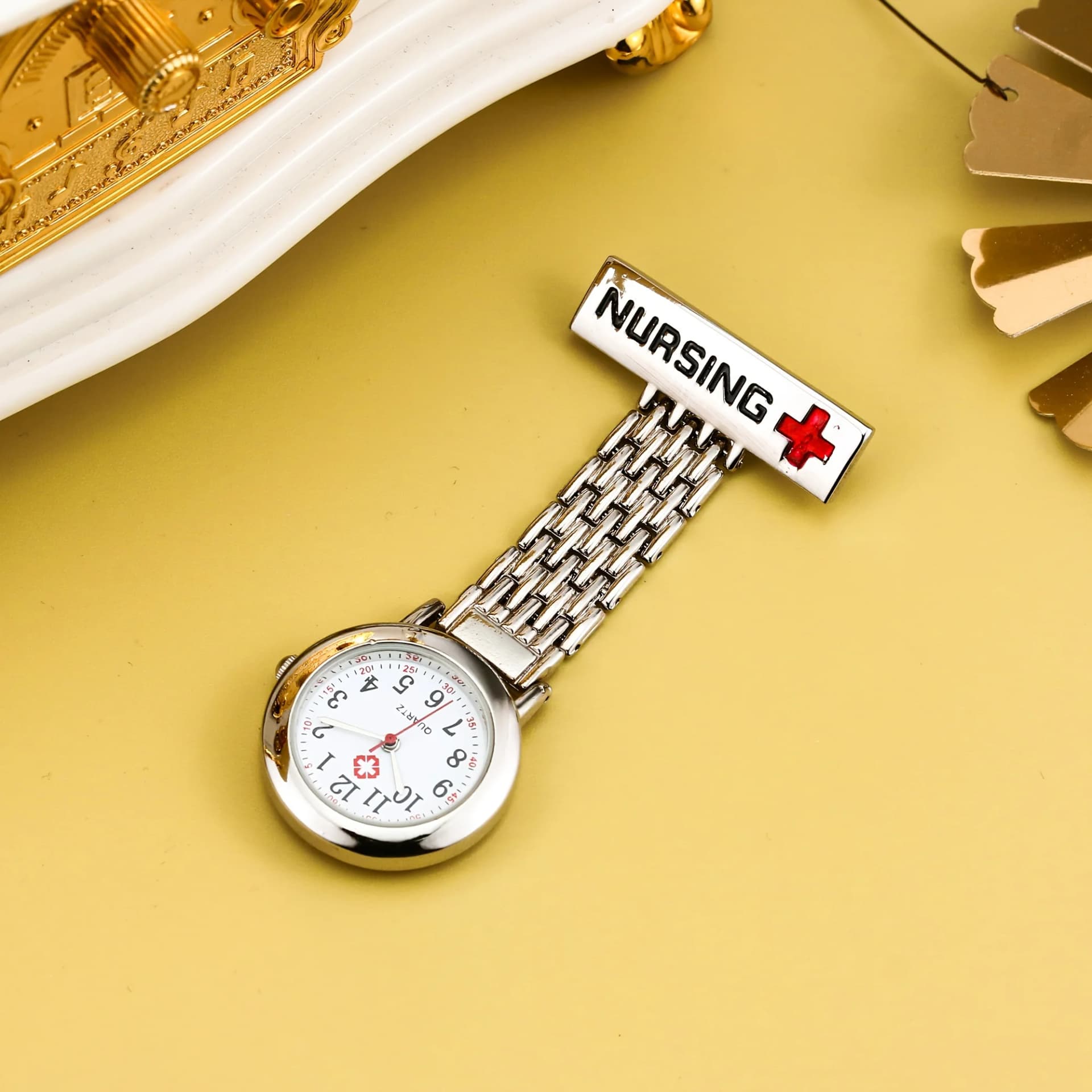 Nursing Pocket Watch with Table Clip