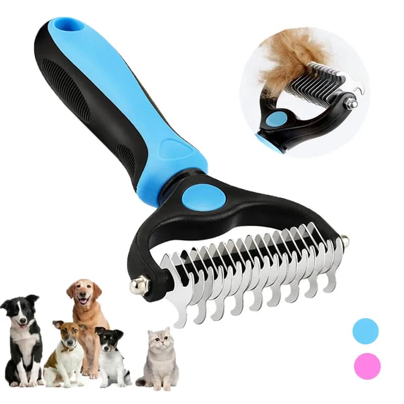 Pet Deshedding Brush with Self-Cleaning Button