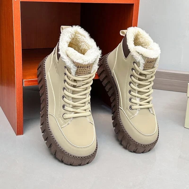 Platform Winter Ankle Boots with Fur Lining