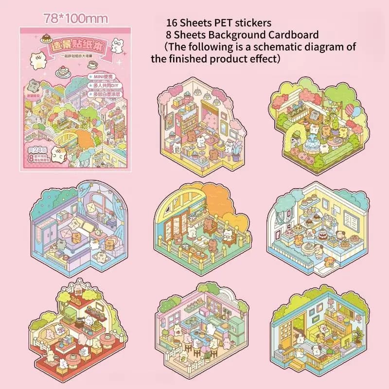 Kids Room Decor 3D Cute Cartoon Landscaping Stickers Perfect for Wall Art