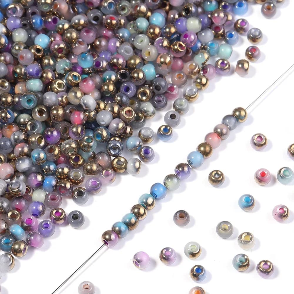 130pc Glass Round Beads Jewelry Making Set