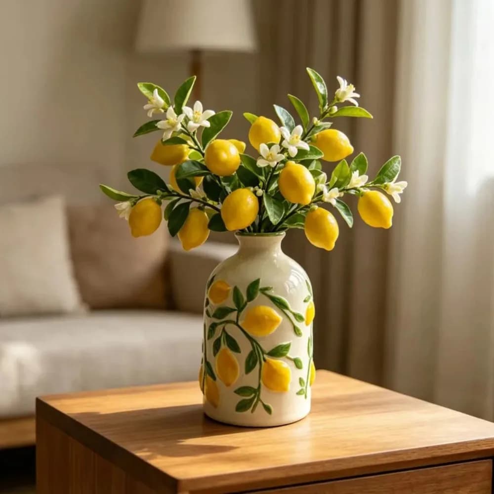Ceramic Lemon Flower Vase Planter