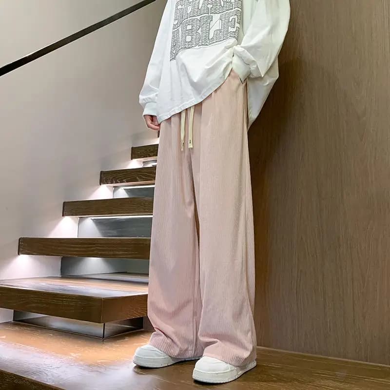 Men's High Waist Wide Leg Lounge Pants