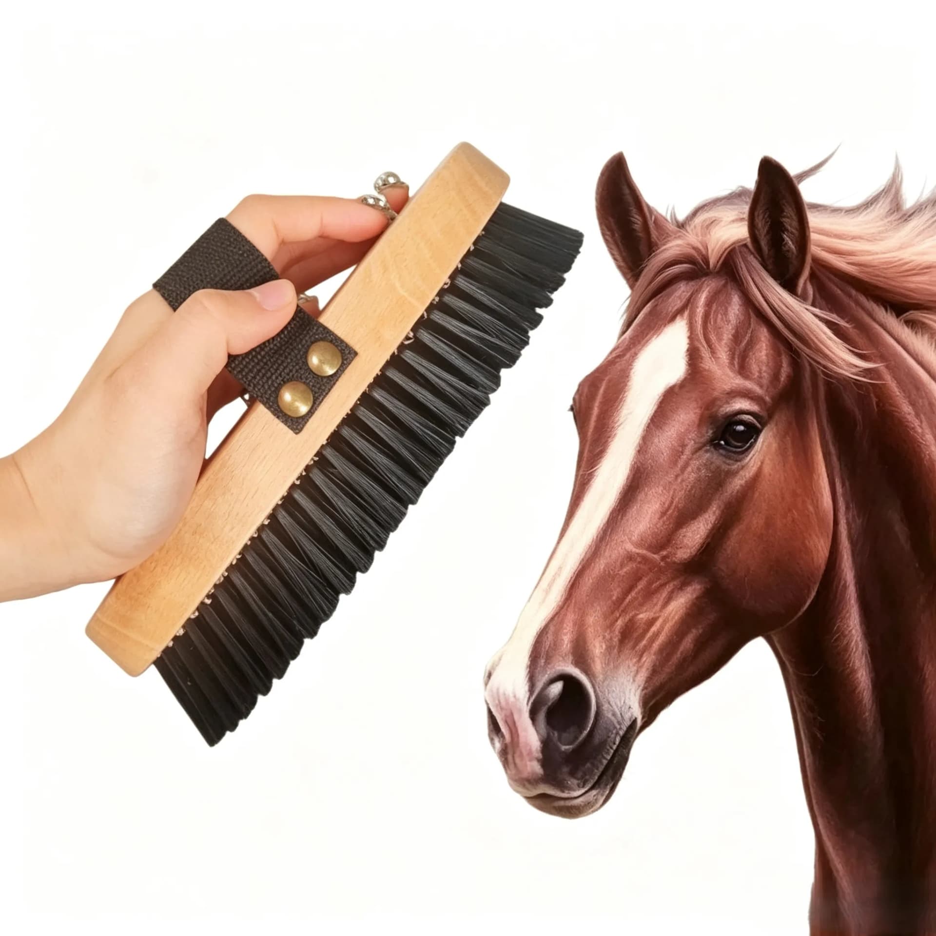 Wooden Horse Grooming Brush