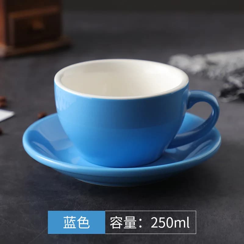 250ml Thickened Cup Large Capacity Creative Latte Art Cup Retro Colored Coffee Cup Afternoon Tea Dessert Tea Mug Home Decoration