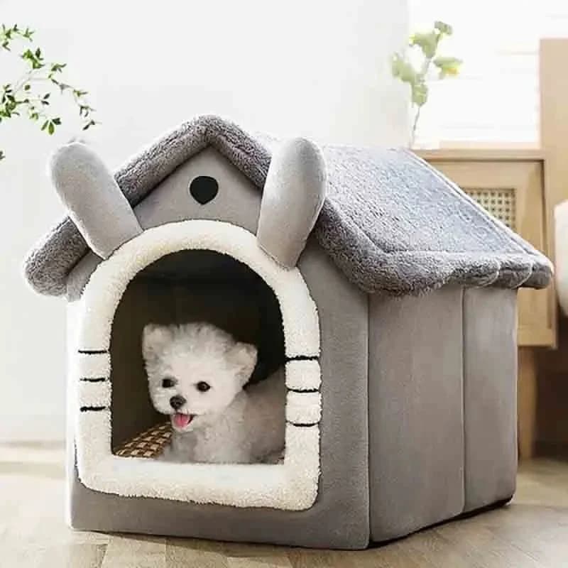 Indoor Soft Pet Bed Tent House with Removable Cushion