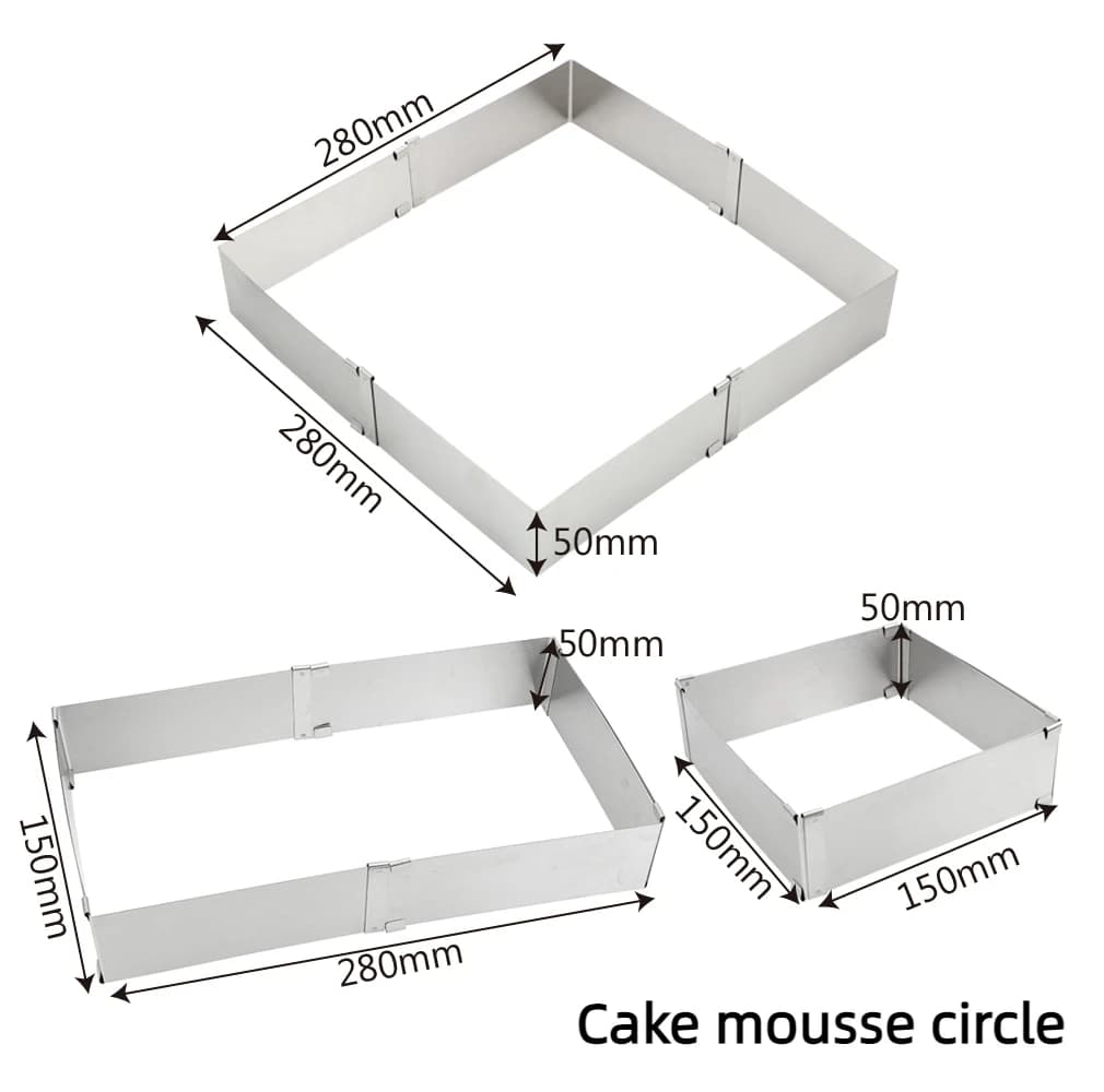 Adjustable Stainless Steel Square Cake Mold