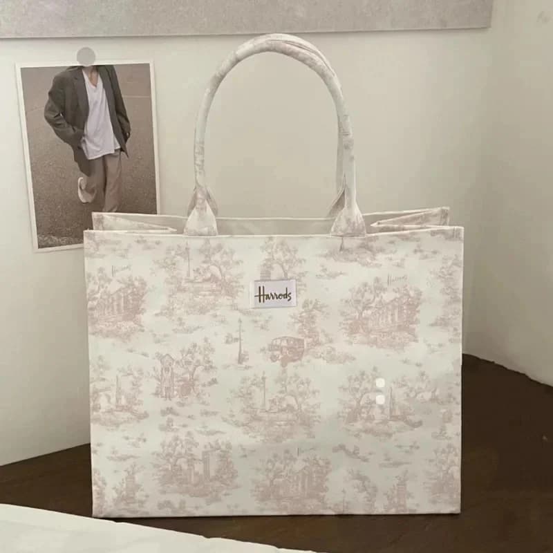 Elegant Floral Canvas Tote Bag