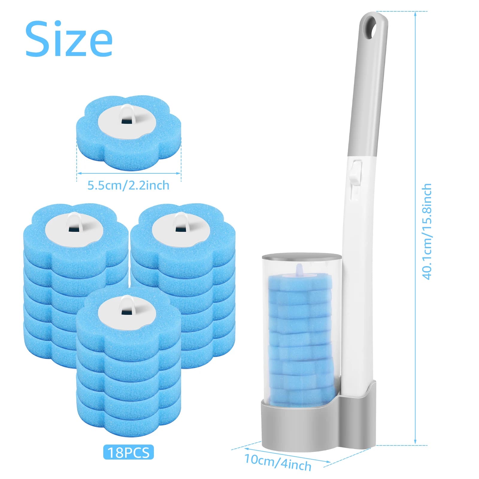 Disposable Toilet Brush Replacement Head Kit