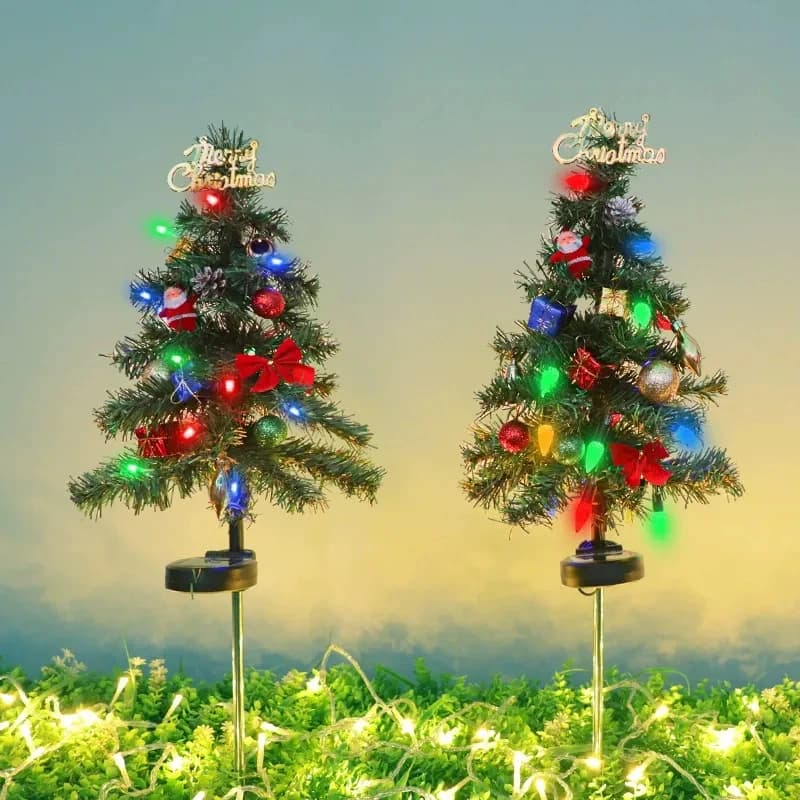 Solar LED Christmas Tree Stake Light