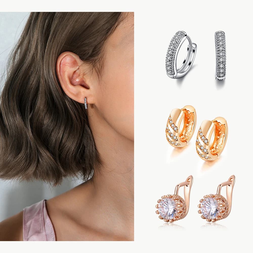 Classic Six-Claw Cubic Zirconia Stud Earrings