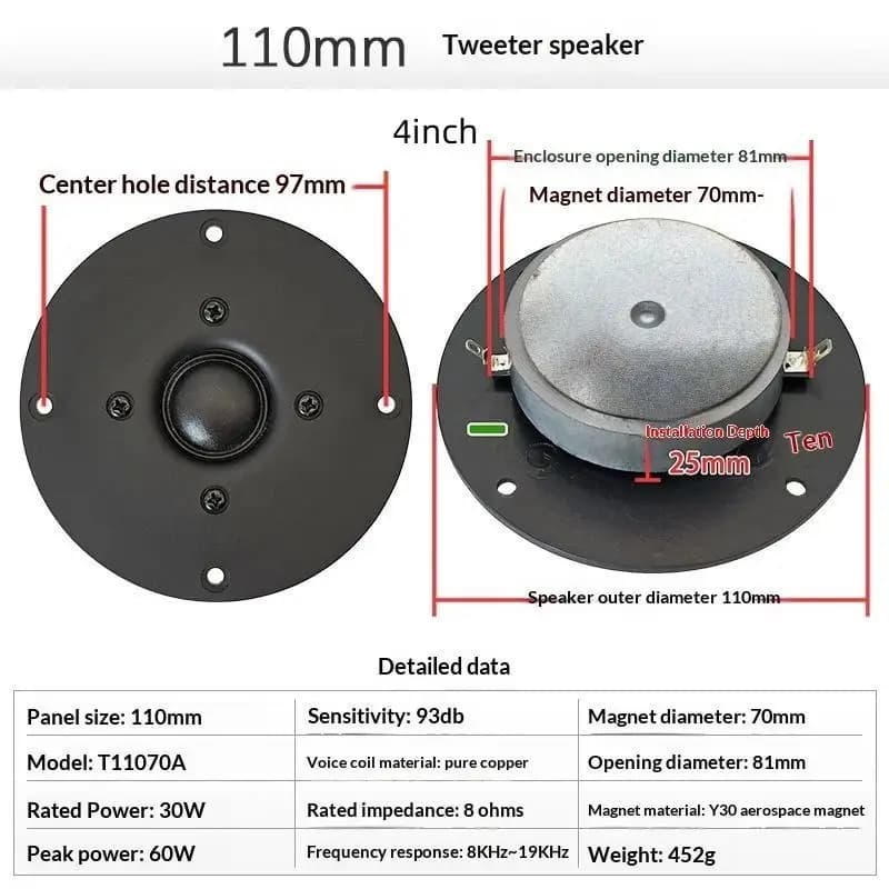 4 Inch Silk Dome Tweeter Speaker