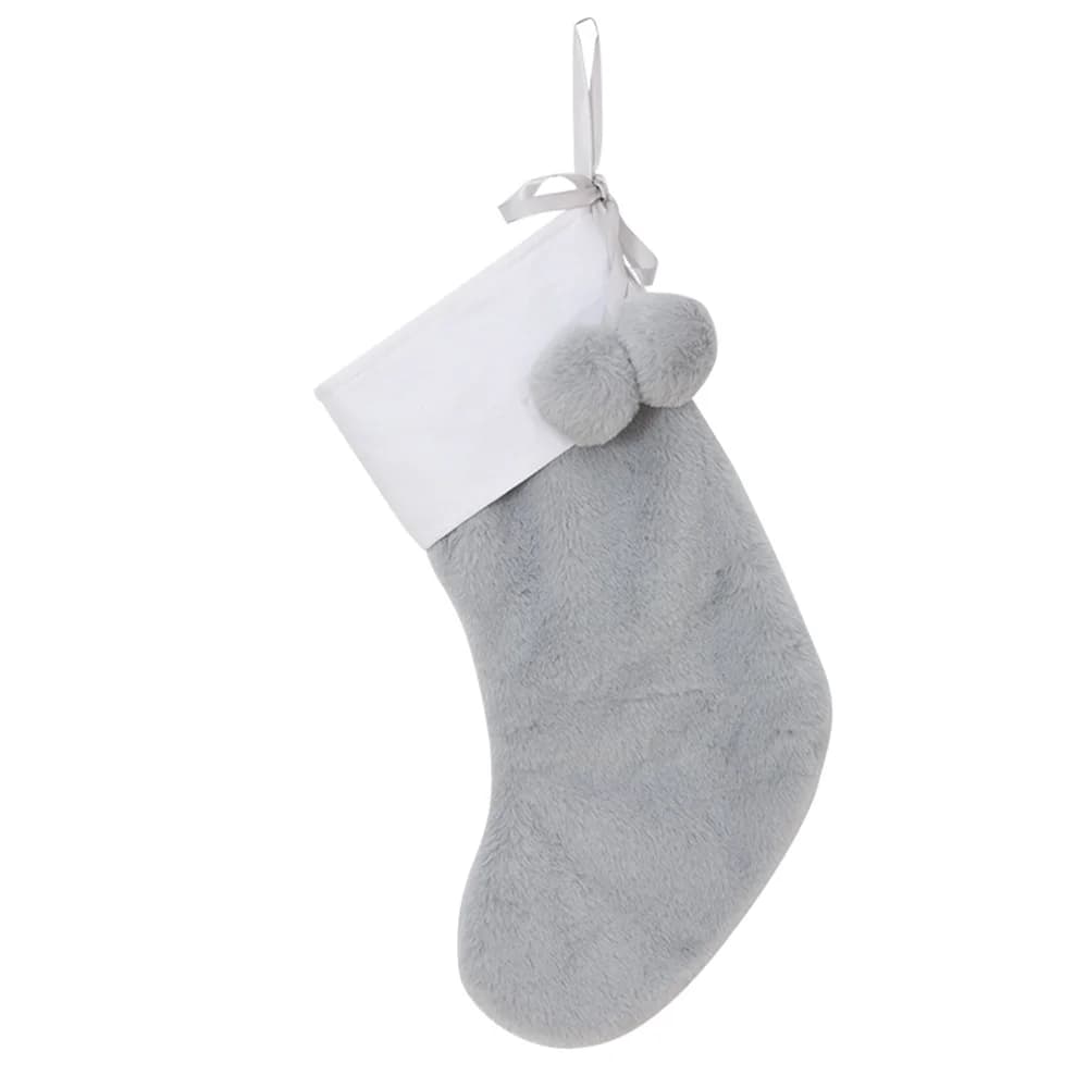 Plush Christmas Stocking Canvas Cuff Decorations