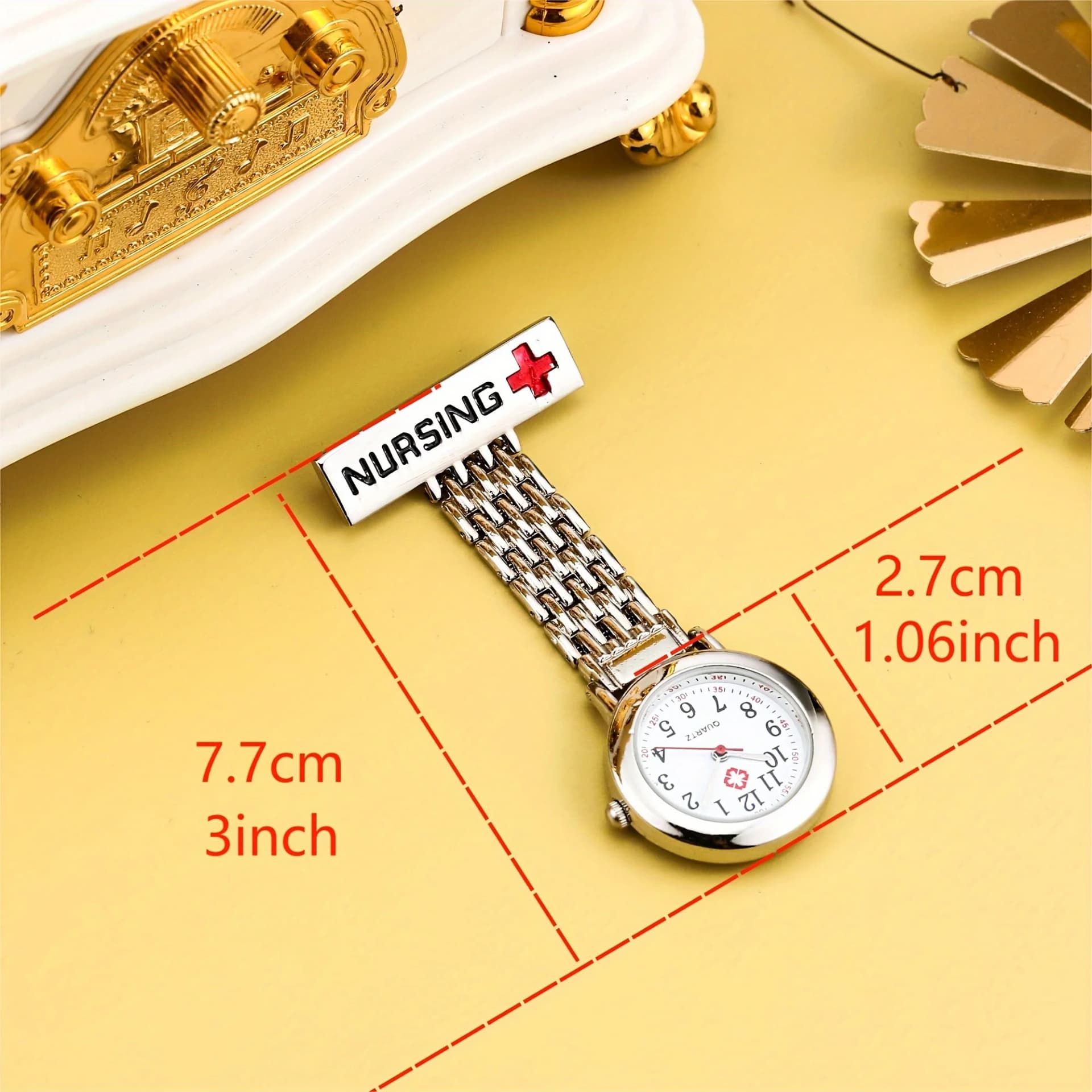 Nursing Pocket Watch with Table Clip