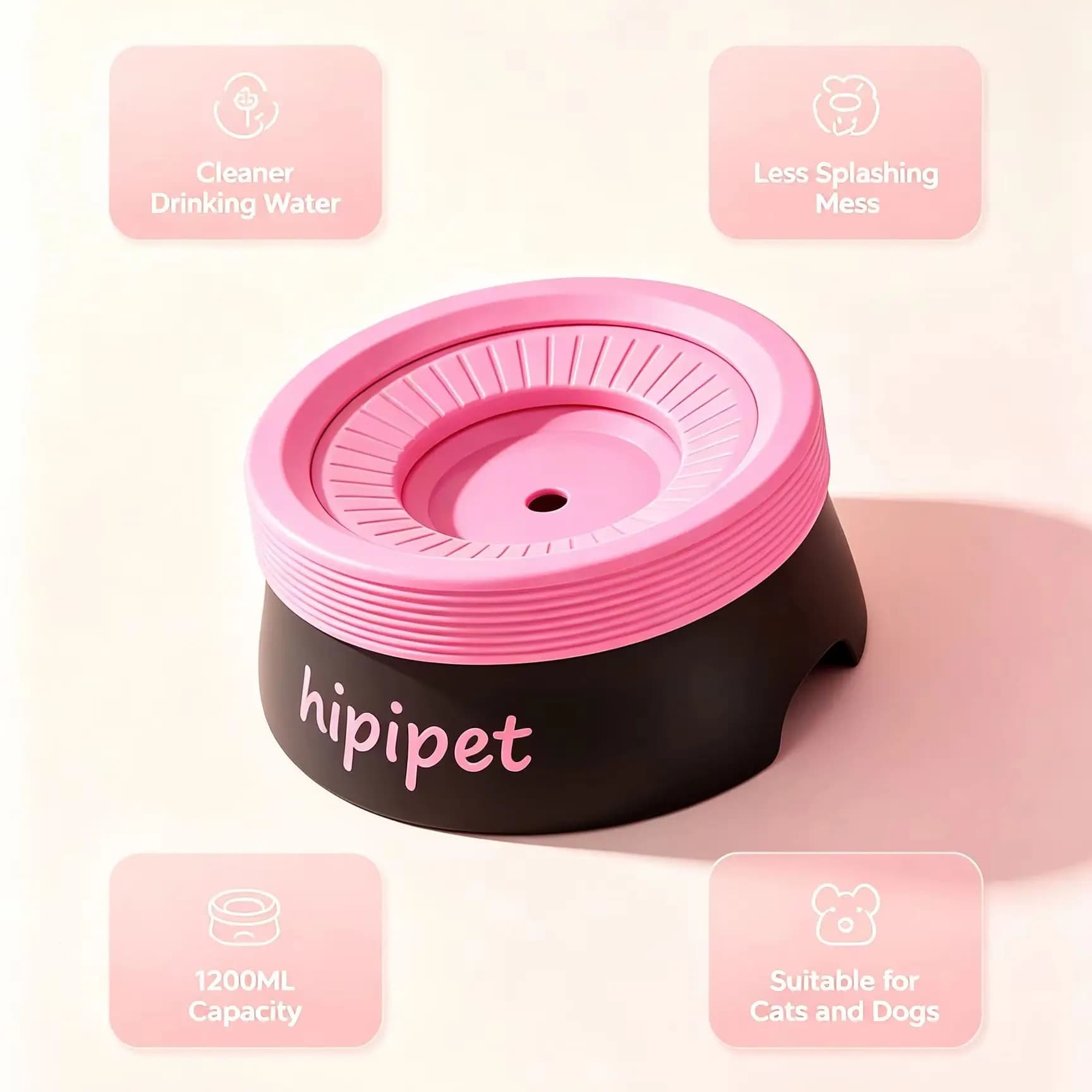 Floating Pet Water Bowl with Gravity Control