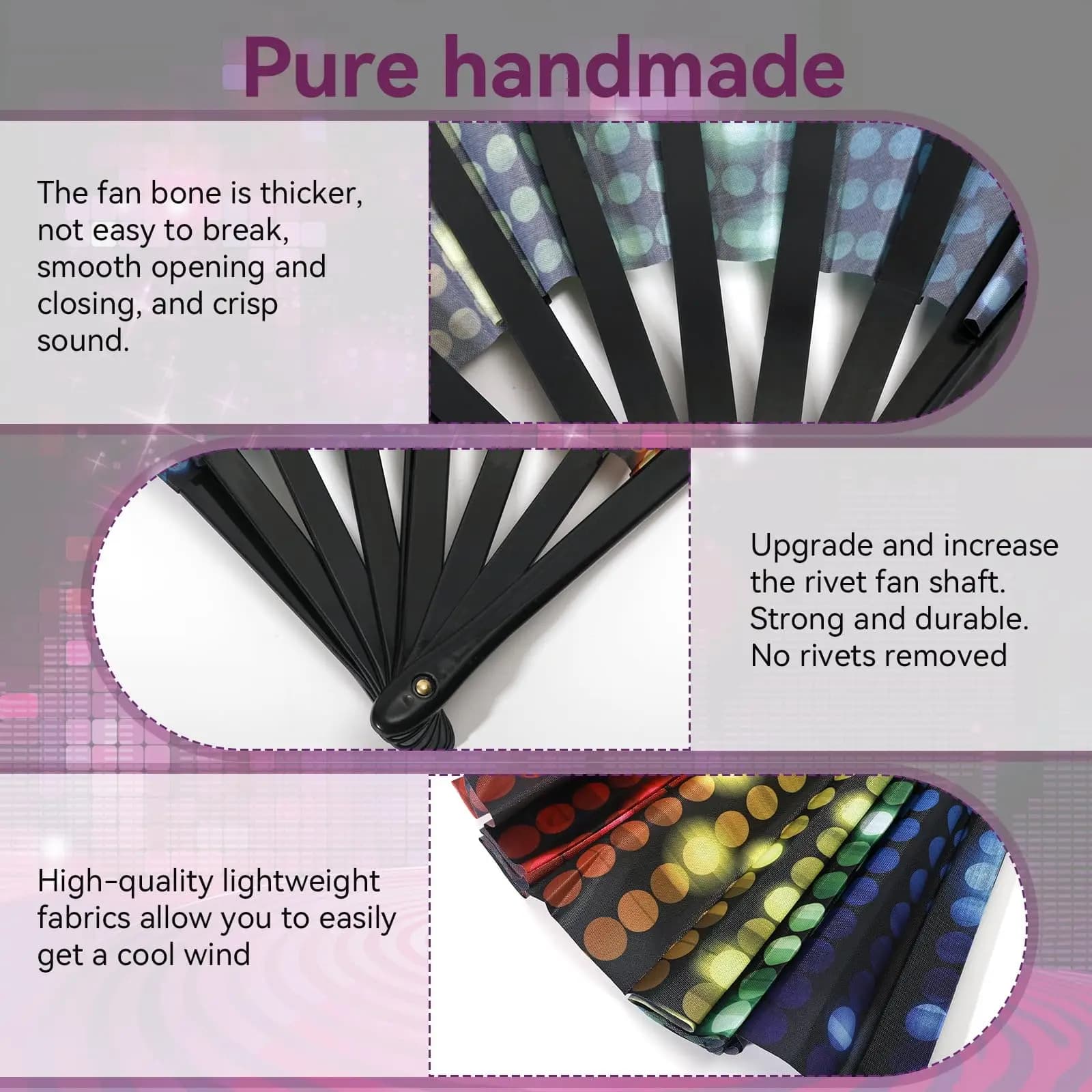 Large Foldable Kung Fu Hand Fan