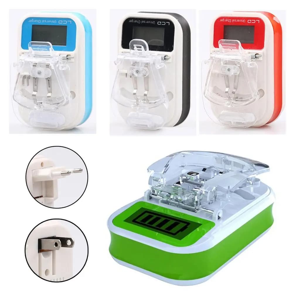 Portable Universal Battery Charger with LCD Display