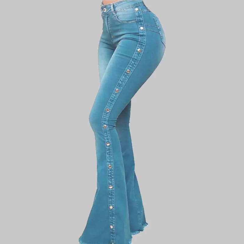 High Waist Stretch Flare Denim Jeans