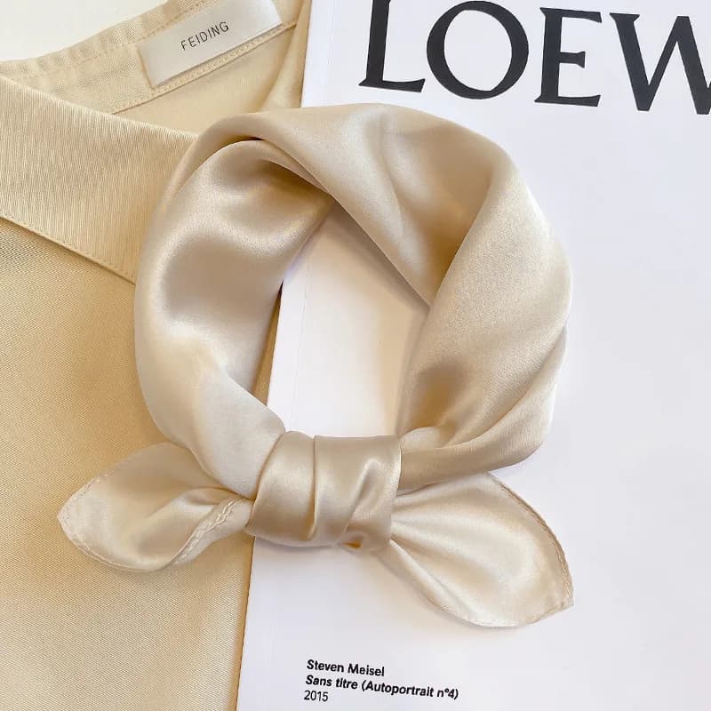Scarf 100% Silk Bandana Women Square Scarves Wrap Kerchief Mulberry Spring Fashion Luxury High Quality Headband Hijab Shawls