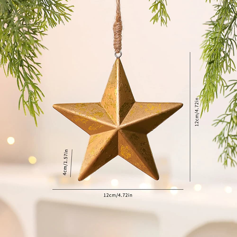Wooden Acorn and Star Christmas Ornaments