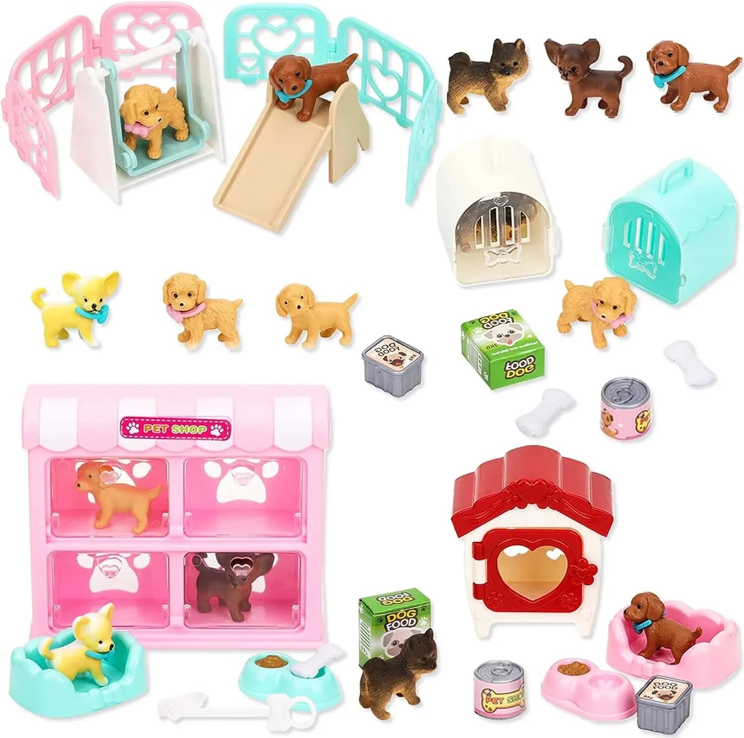 Cat Toys Pretend Play Cat Figures Playset Toy Interactive Kitten Role Play Set Realistic Cats Care Center For Girls Boys Birthda