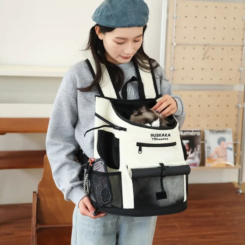 Pet Carrier Backpack with Front-Carry Ventilation