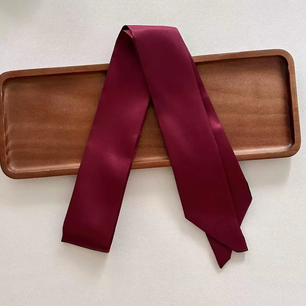Long Skinny Satin Hair Scarf Headband