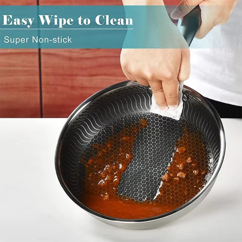 Stainless Steel Nonstick Frying Pan with Lid