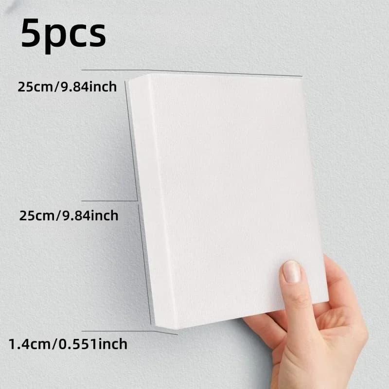 Cotton Canvas Boards Assorted Sizes Set of 5