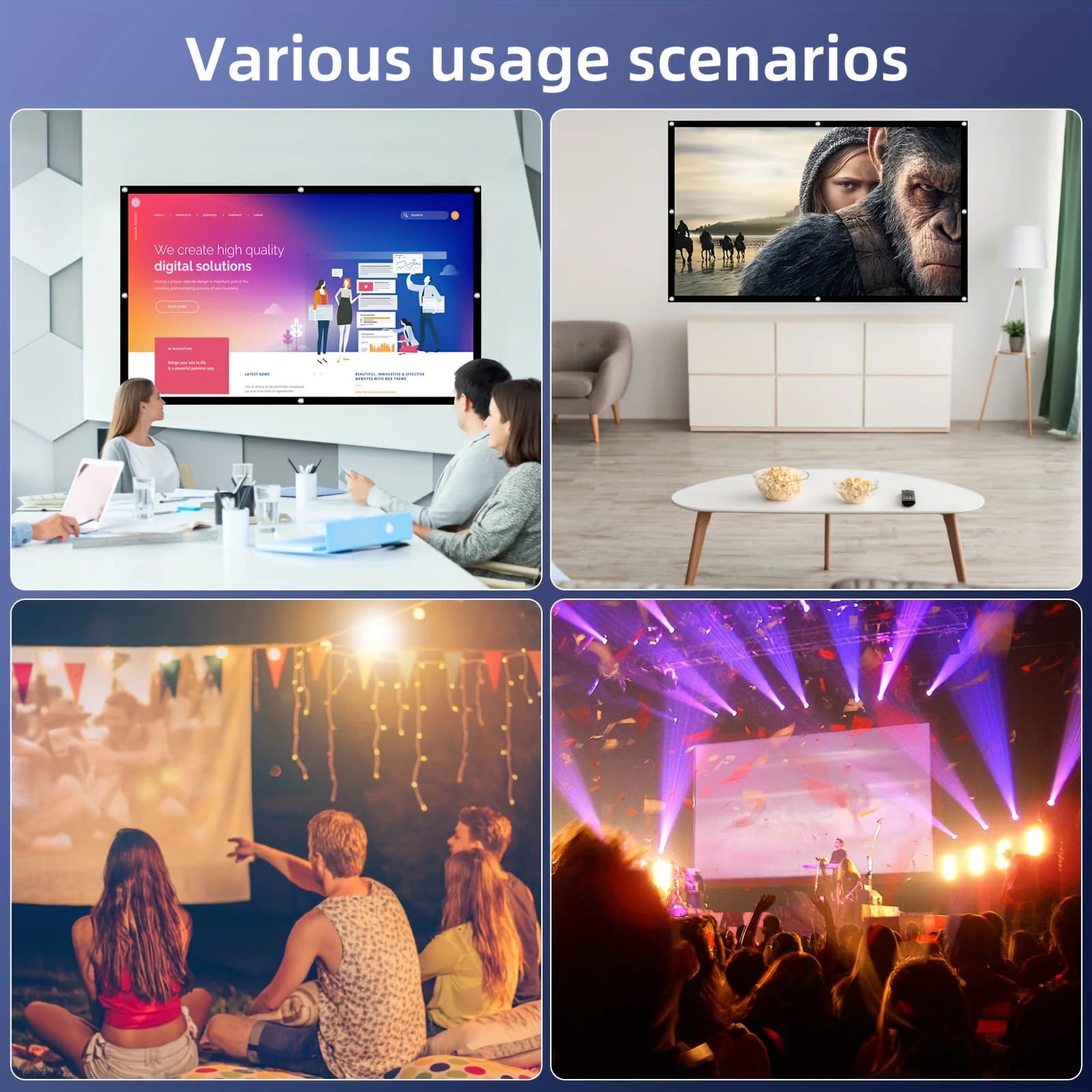 Portable Wrinkle-Free Projector Screen