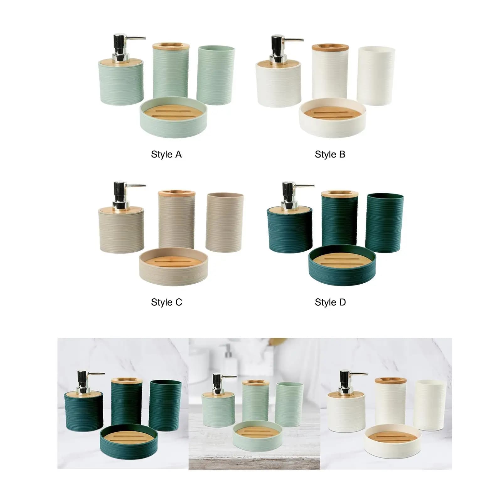 4 Pieces Bathroom Accessories Set ,Bath Accessory Complete Set, Bathroom Decor