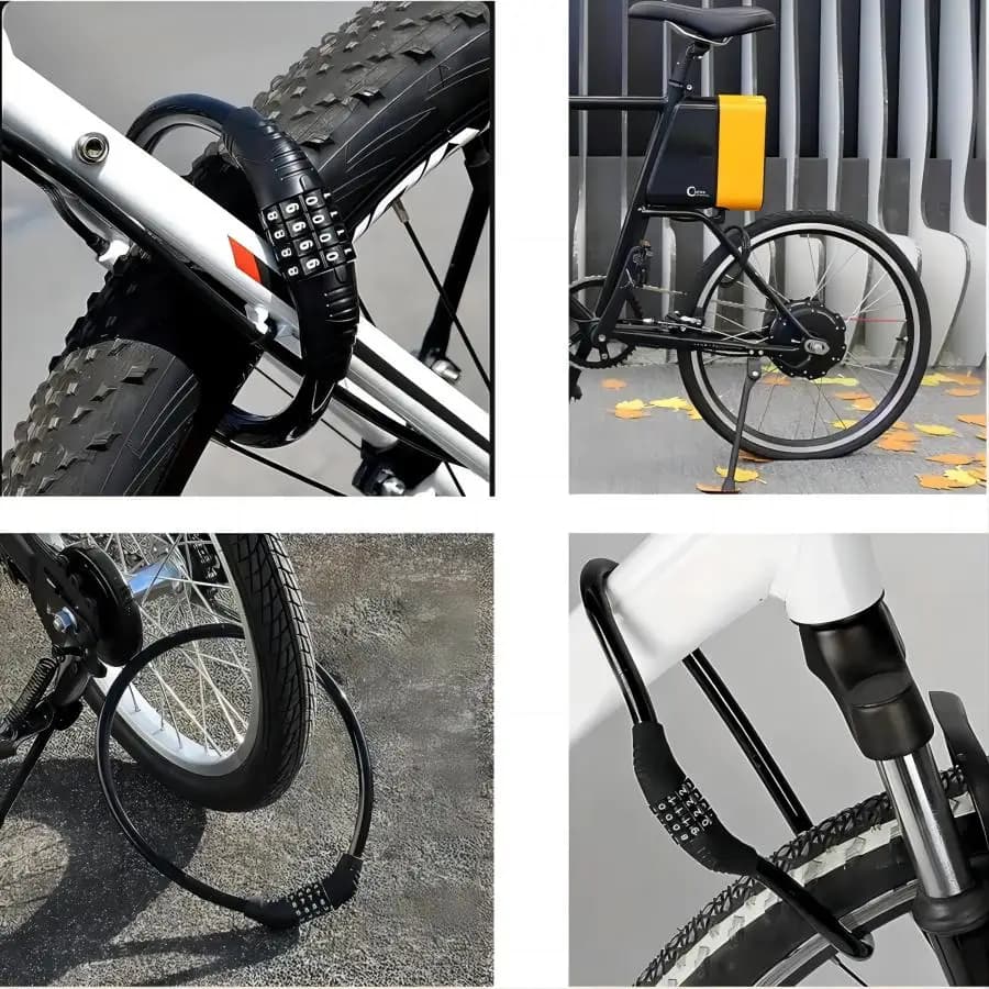 4-Digit Resettable Coil Cable Bike Lock