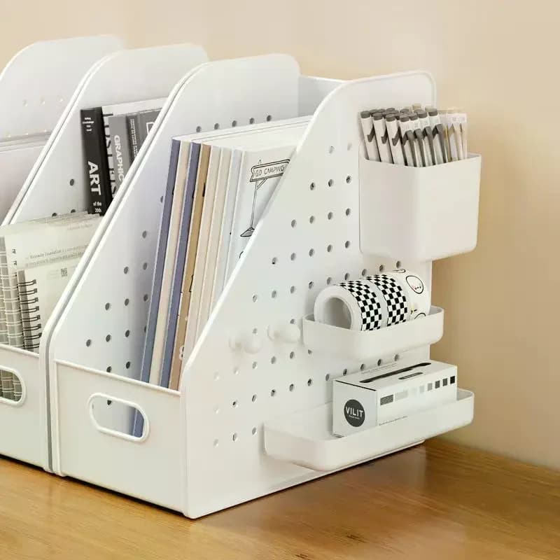 Desk File Organizer with Modular Storage Boxes for Home and Office Use