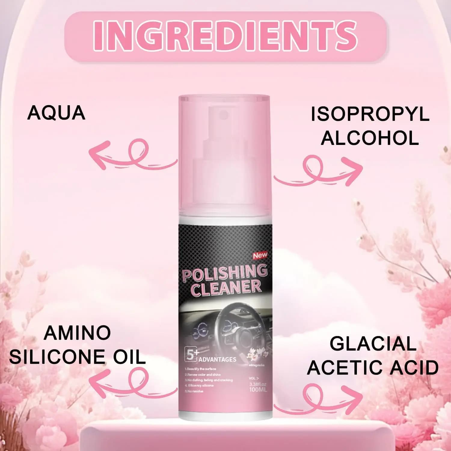 Car Interior Cleaner, Vehicle Interior Polish, 100ml Car Interior Cleaner, Interior Detailer Spray, Total Car Interior Cleaner