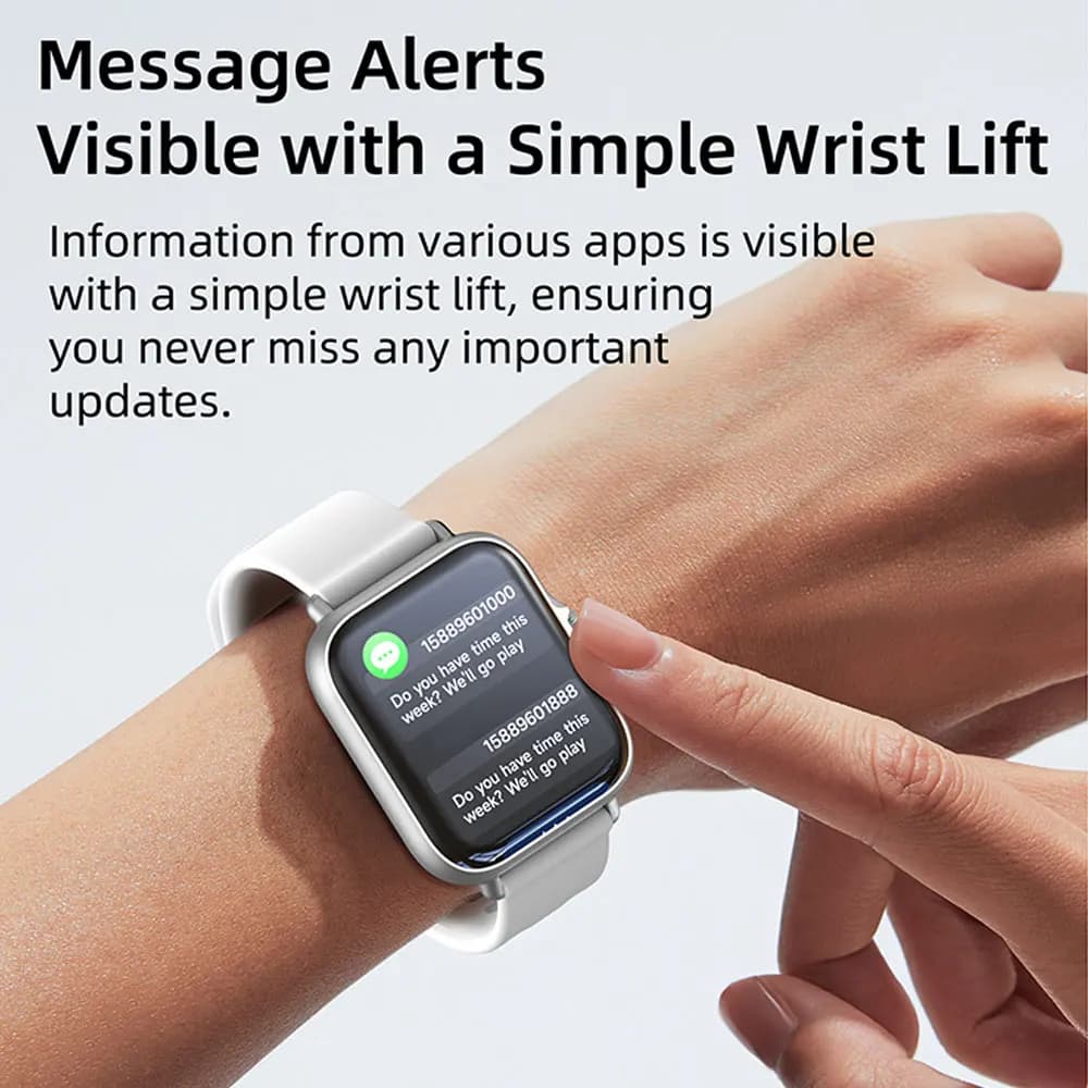 Smart Watch for Android iOS Ultra Low Power Bluetooth Calling Fitness Tracker Music Control Voice Assistant Metal Body Sports