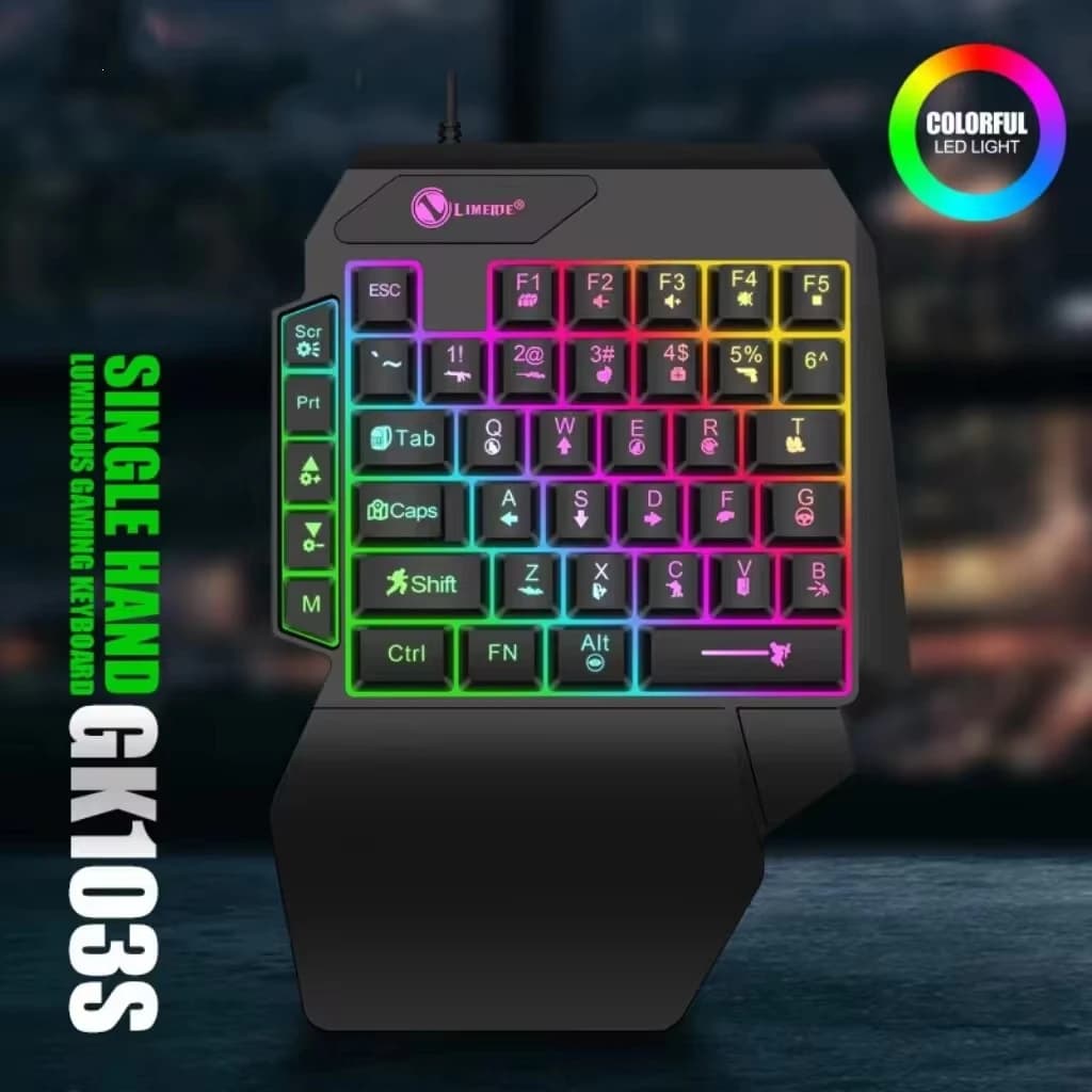 35-Key Single-Handed Mechanical Gaming Keyboard - USB Wired RGB Backlight, Ergonomic Design & Ultra-Slim Portable for Laptop/PC