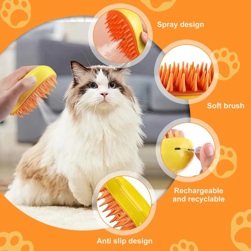 Cat Steam Brush Comb Hair Dryers Pet Brush Electric Spray Brushes Massage Hair Removal Combs Pet Grooming and Hygiene Cat Suppli