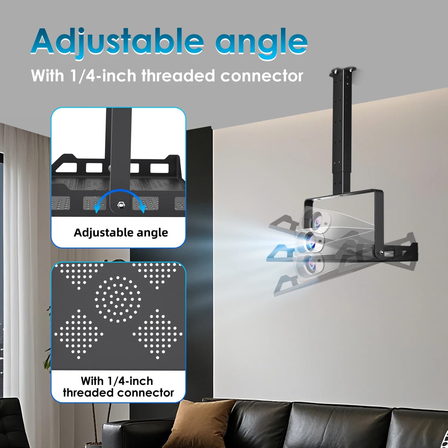 Projector Ceiling Mount Bracket with Height Adjustment